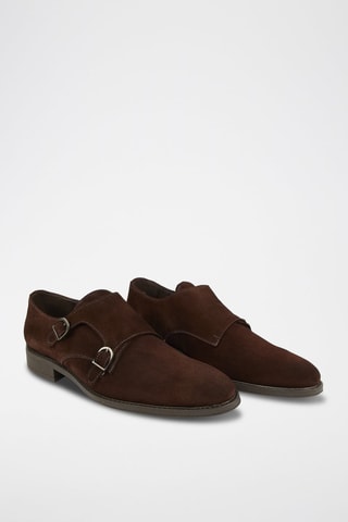 Derbys à boucles en nubuck - Marron