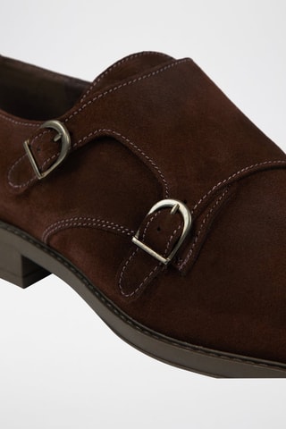 Derbys à boucles en nubuck - Marron