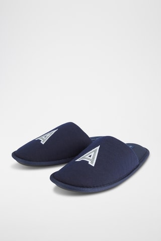 Pantoufles en velours - Bleu marine