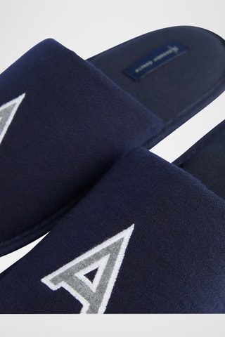 Pantoufles en velours - Bleu marine