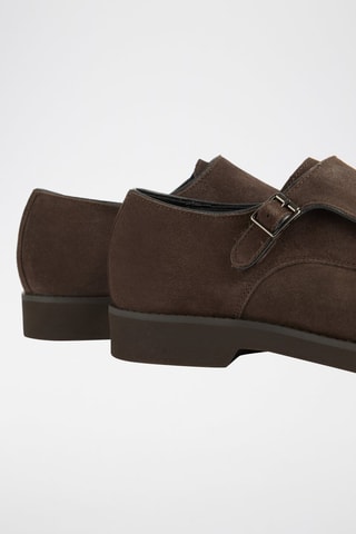 Derbys à boucles en nubuck - Marron