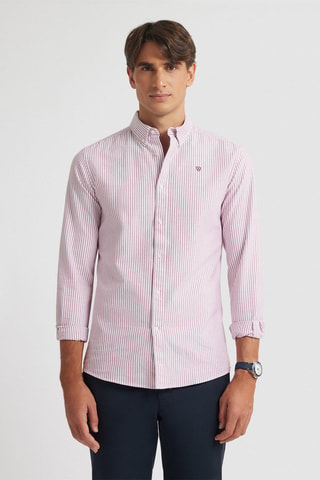 Chemise regular - Blanc et rose