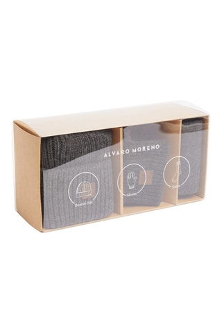 Set 3 pezzi - Grigio scuro - Marrone e grigio