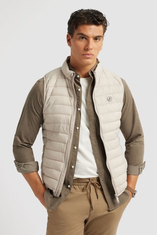 Doudoune sans manches - Beige