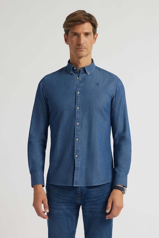 Chemise regular en jean - Bleu
