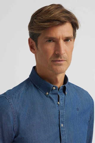 Chemise regular en jean - Bleu
