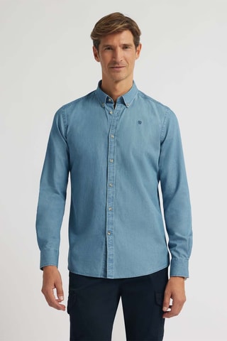 Chemise regular en jean - Bleu