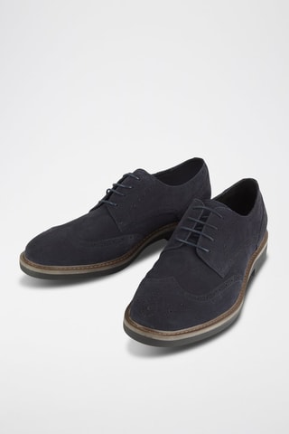 Derbys en nubuck - Bleu marine