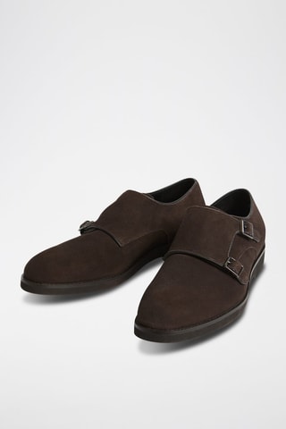 Derbys à boucles en nubuck - Marron