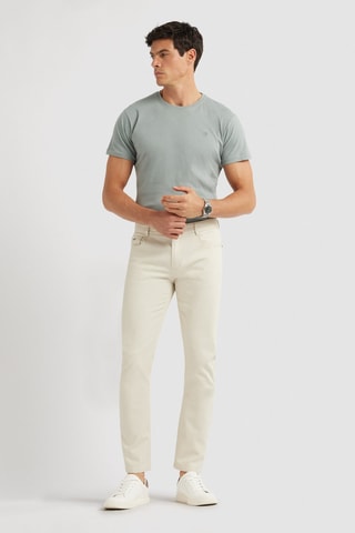 Pantalon slim - Écru