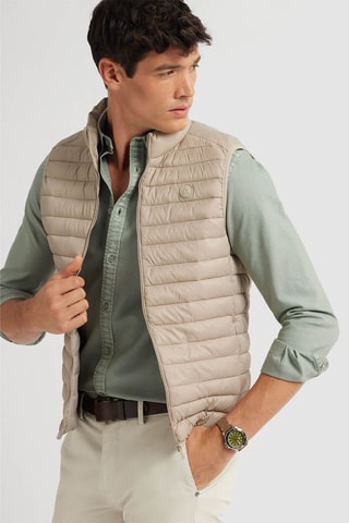 Doudoune sans manches - Beige