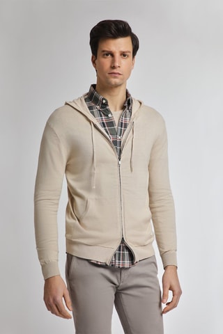 Gilet à capuche - Écru