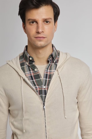 Gilet à capuche - Écru