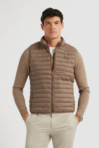 Doudoune sans manches - Beige