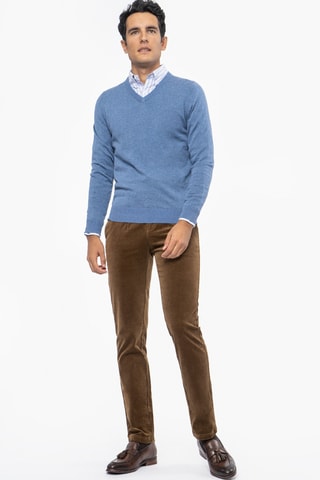 Pantalon slim en velours - Camel