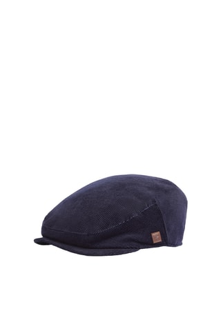 Casquette plate en velours - Bleu marine