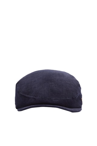 Casquette plate en velours - Bleu marine