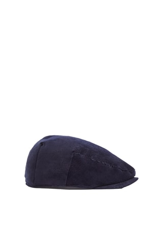 Casquette plate en velours - Bleu marine