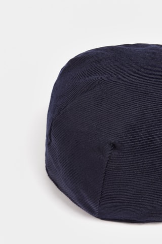 Casquette plate en velours - Bleu marine