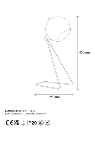 Lampada da tavolo - Dorato - 40 W