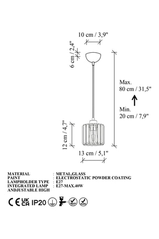Lampadario - Dorato - 40 W