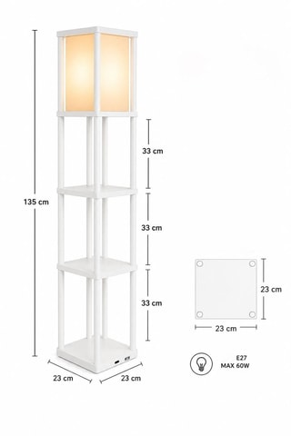 Lampada da terra con mensole Last Chance  - Bianco - 40 W