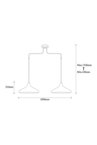Lampadario Barek - Dorato - 2 x 40 W