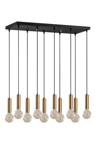 Lampadario Tempo - Nero e dorato - 10 x 40 W