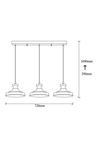 Lampadario Berceste - Nero - 3 x 100 W