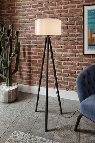 Lampada da terra treppiede KS-11101 - Ecrù e nero - 40 W