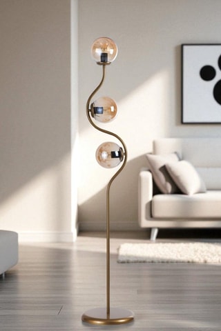 Lampada da terra - Dorato - 155 cm - 3 x 40 W