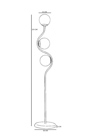 Lampada da terra - Dorato - 155 cm - 3 x 40 W