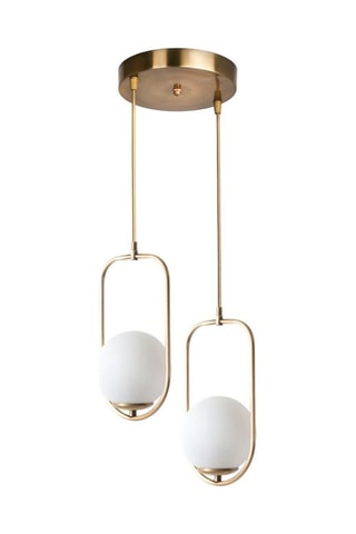 Lampadario Ahu - Dorato e bianco - 2 x 60 W