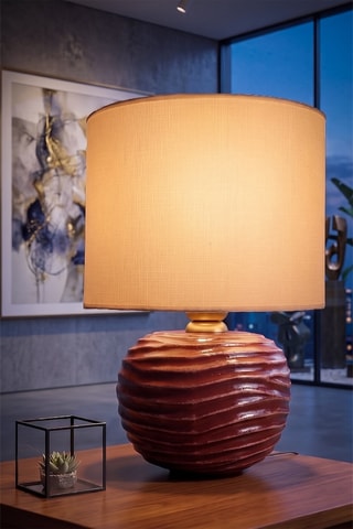 Lampe à poser en céramique - Bordeaux - 40 W