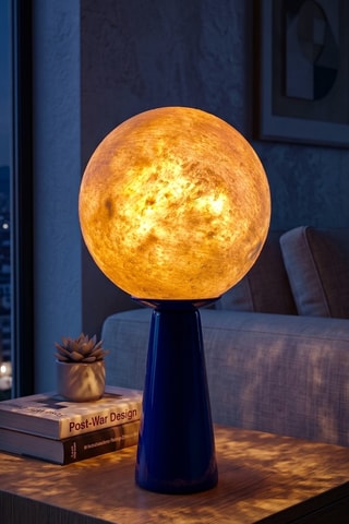 Lampe à poser en céramique - Bleu - 40 W