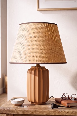 Lampe à poser en céramique - Marron - 40 W
