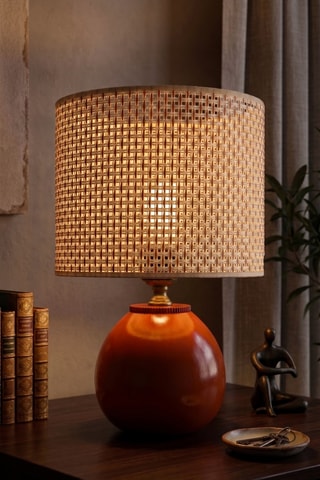 Lampe à poser en céramique - Orange - 40 W