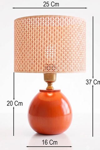 Lampe à poser en céramique - Orange - 40 W