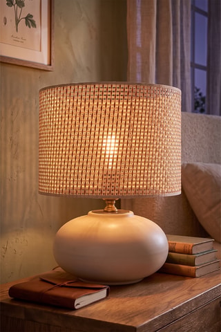 Lampe à poser en céramique - Crème - 40 W