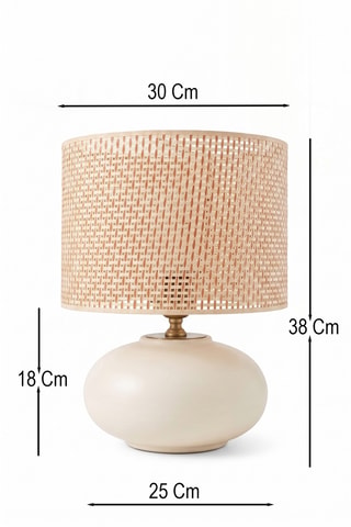 Lampe à poser en céramique - Crème - 40 W