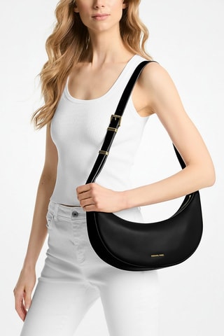 Sac porté épaule en cuir - Noir