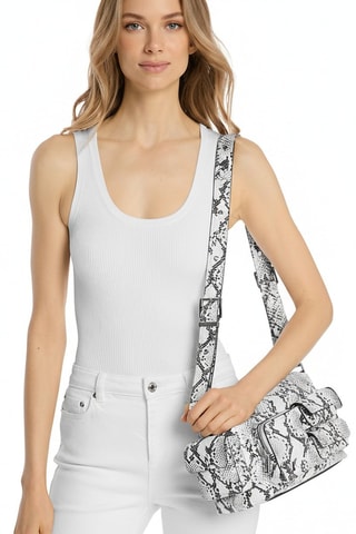 Sac bandoulière en cuir - Gris