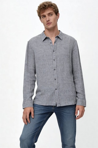 Chemise en lin - Gris