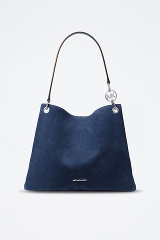 Sac porté épaule en cuir - Bleu marine