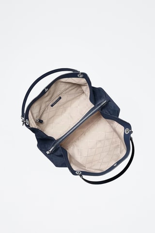 Sac porté épaule en cuir - Bleu marine