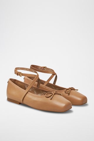 Ballerines en cuir - Camel