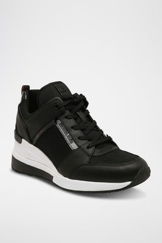 Baskets compensées en cuir - Noir
