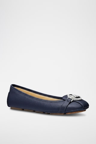 Ballerines en cuir - Bleu marine