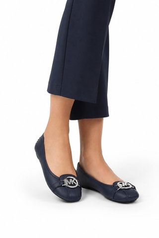 Ballerines en cuir - Bleu marine
