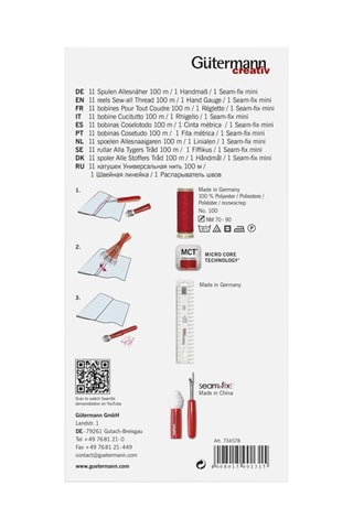 Boîte 11 bobines, réglette et seam-fix mini